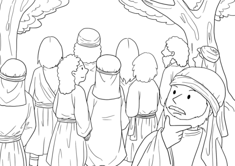 Luke 19 1 3 Jesus And Zacchaeus Coloring Page